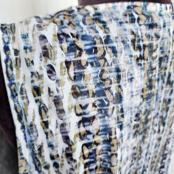 Chico's Multicolored Polyester Saharan Weave Sequin Soft Tank Top Size 2 LARGE - Picture 6 of 9